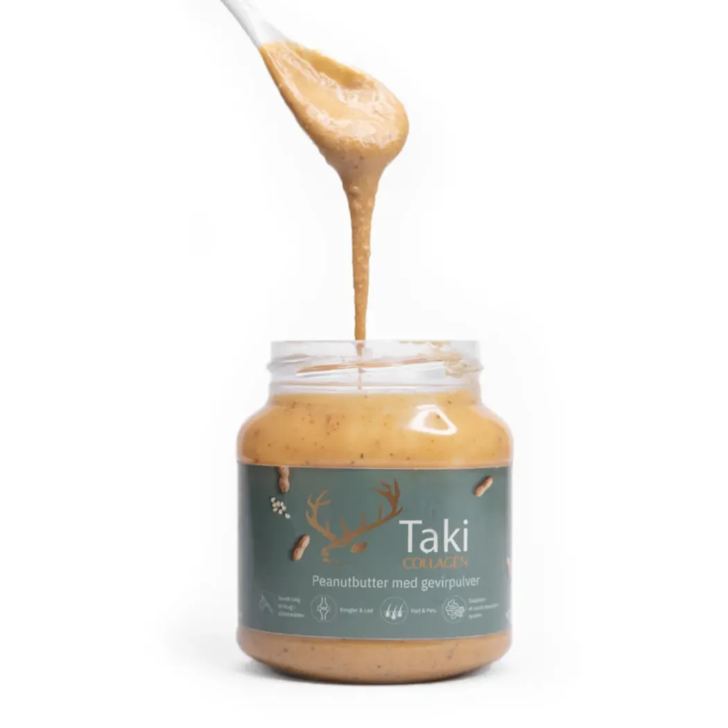 Taki Collagen - Peanutbutter med gevirpulver 330 g - naturlig hundesnack