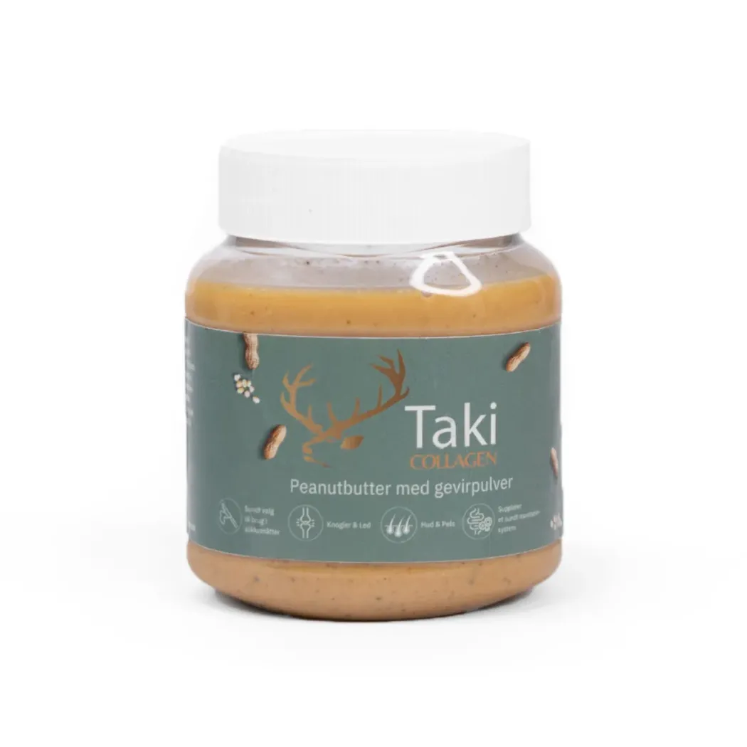 Taki Collagen - Peanutbutter med gevirpulver 330 g - naturlig hundesnack