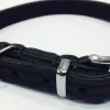 Timely halsbånd olieret læder sort 12 mm 30 cm - blød styrke til små hunde