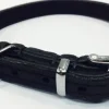 Timely halsbånd olieret læder sort 12 mm 25 cm - blød styrke til små hunde