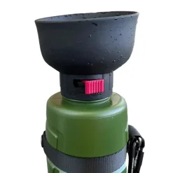 Vandflaske med sammenklappelig skål olivengrøn 600 ml