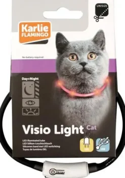 Visio LED Kattehalsbånd Grå 20-35 cm