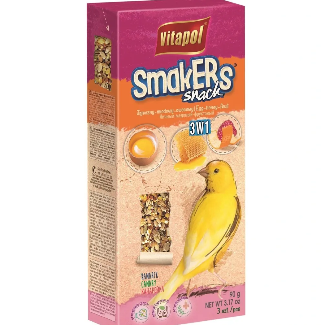 Vitapol smakers Kanariefugl 3i1 frugt/honning/æg 85 gram