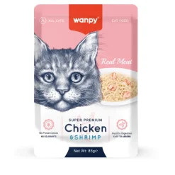 Wanpy Cat Vådmad - Kylling og Rejer 85 g