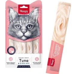 Wanpy Kat Cremet Slikbar Godbid Tun og Rejer