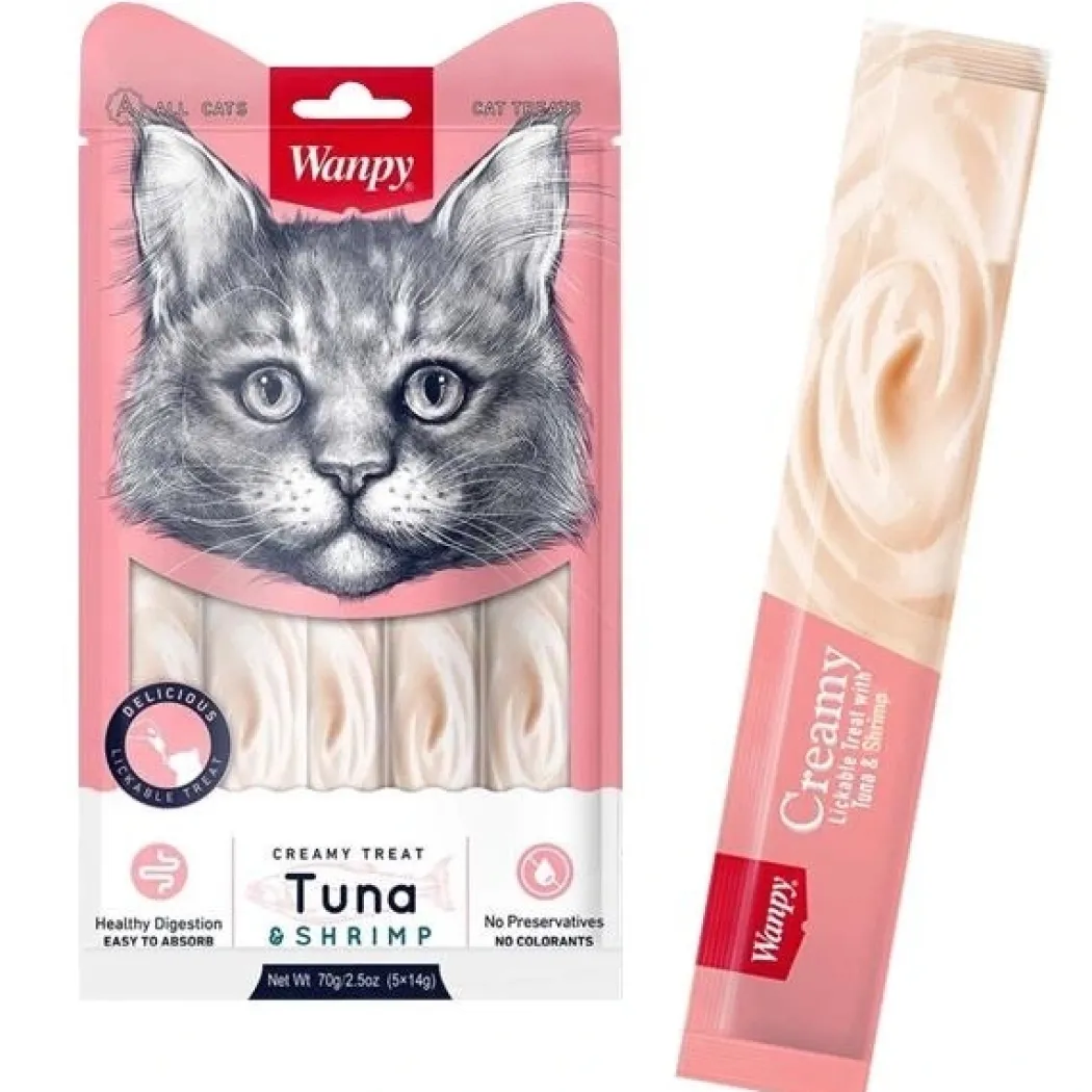 Wanpy Kat Cremet Slikbar Godbid Tun og Rejer