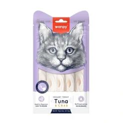 Wanpy Kat Cremet Slikbar Godbid med Tun og Krabbe