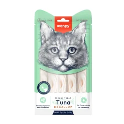 Wanpy Kat Cremet Slikbar Godbid med Tun og Kammusling 70 g