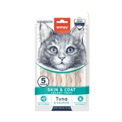 Wanpy Kat Funktionel Cremet Slikbar Godbid til hud og pels med Tun og laks