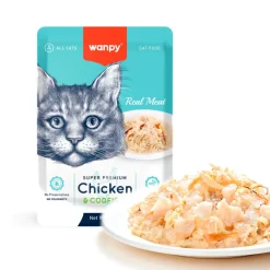 Wanpy Katte vådfoder Kylling og Torsk 85 g pose