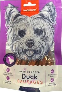 Wanpy pølser med and - naturlige hundesnacks