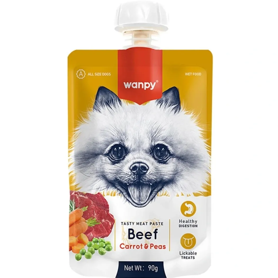 Wanpy Tasty Paste Okse 90 g - cremet belønningsgodbid til hunde