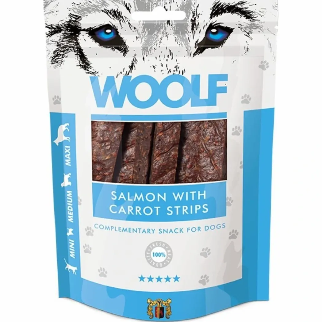 Woolf Hunde- og Kattesnack Laks med Gulerod Strimler