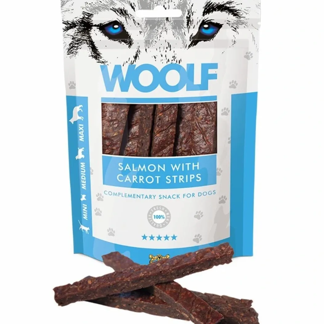 Woolf Hunde- og Kattesnack Laks med Gulerod Strimler