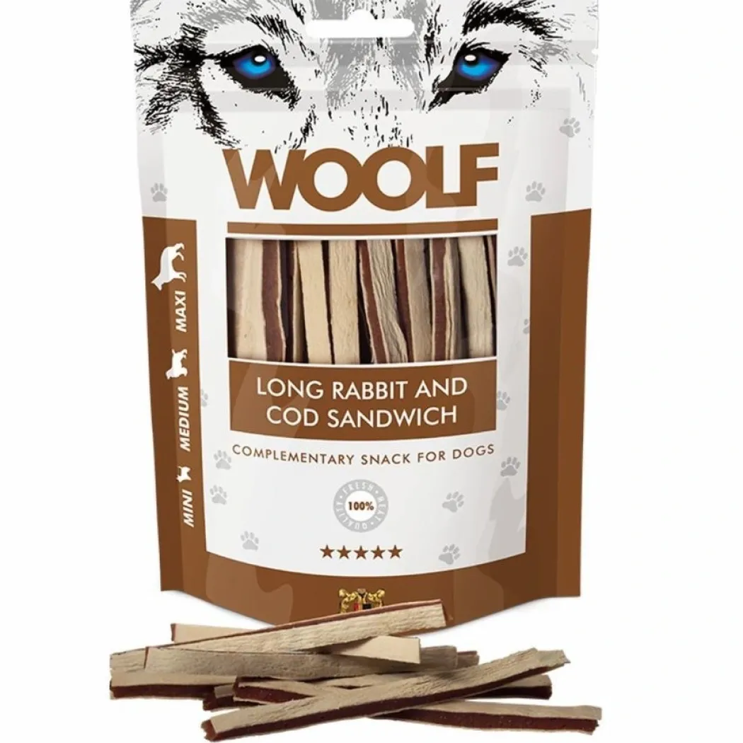 Woolf Hundesnack Kanin og Torsk Lang Sandwich