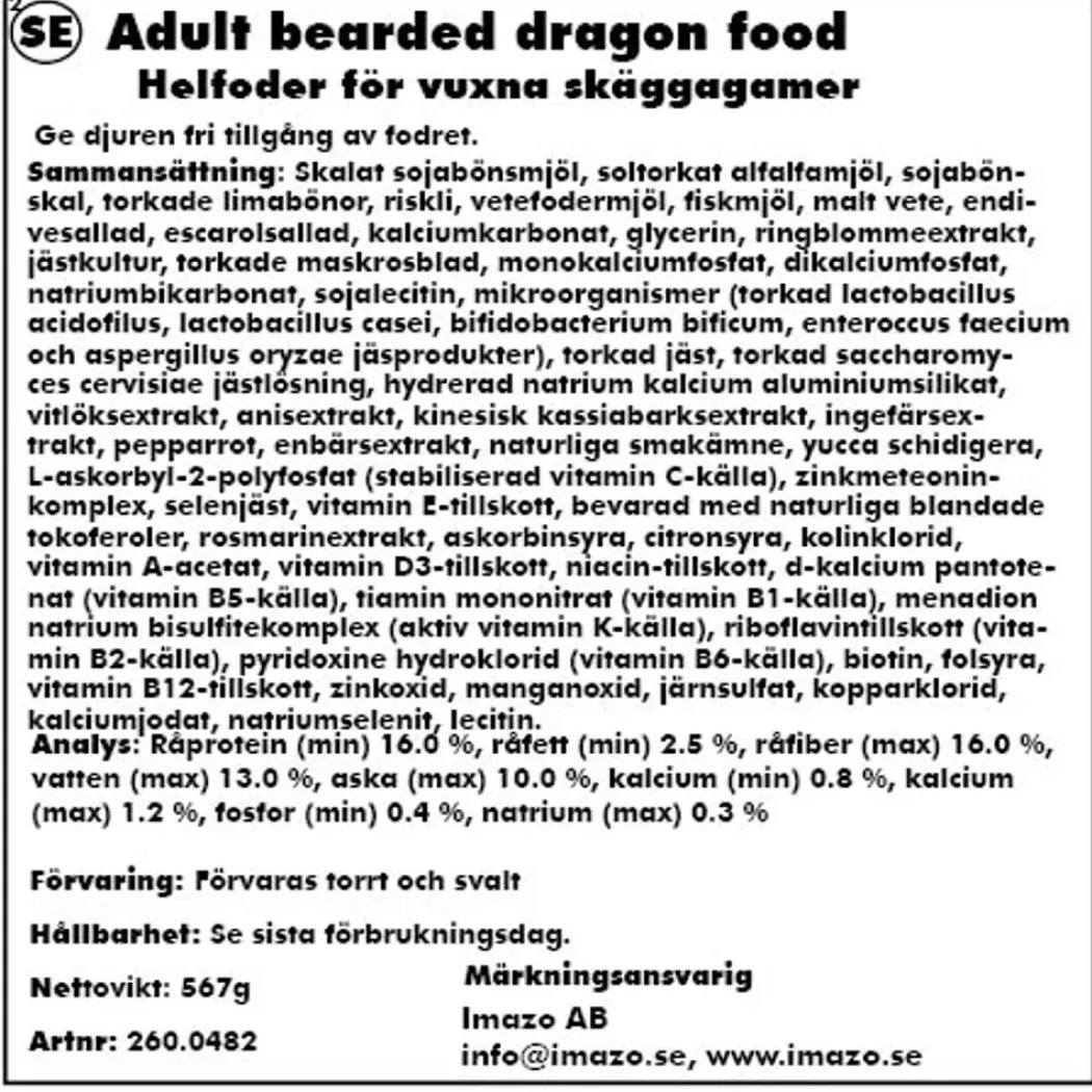 Zoo Med Natural Adult Bearded Dragon Food 567 Gram (Til Voksne skægagamer)