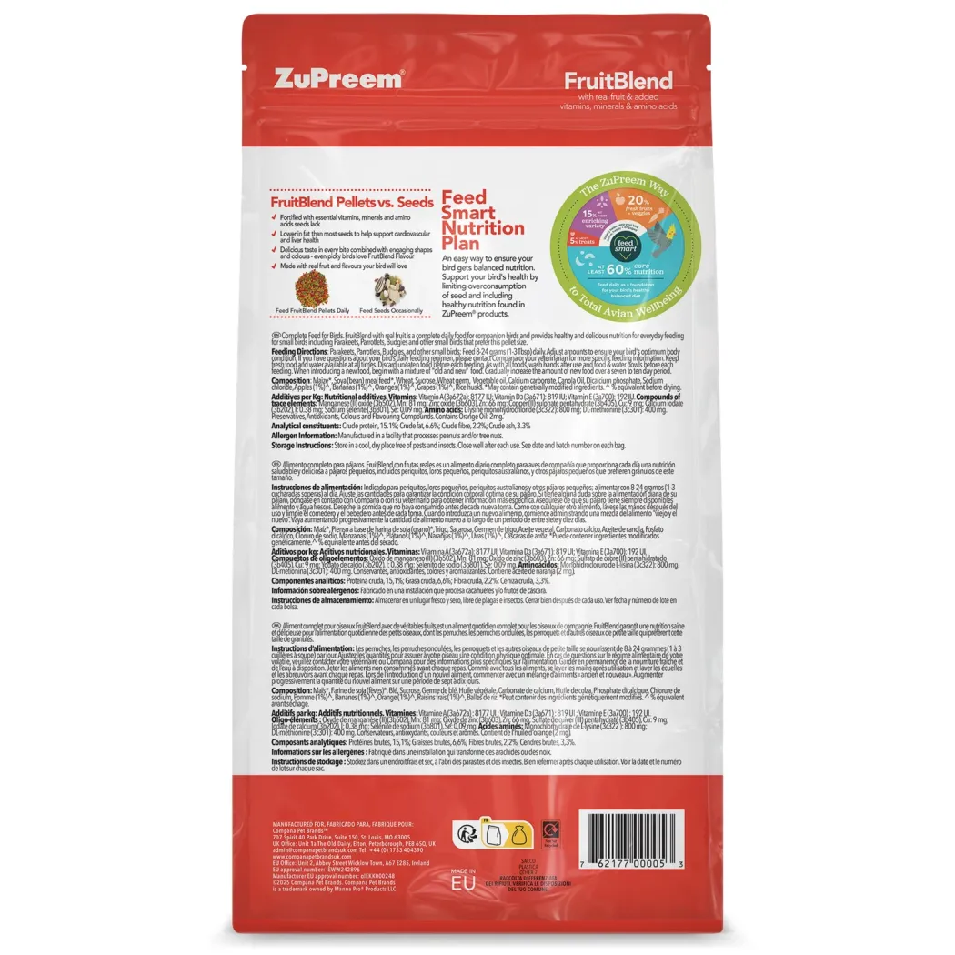 Zupreem Fruitblend Undulat 1 kg